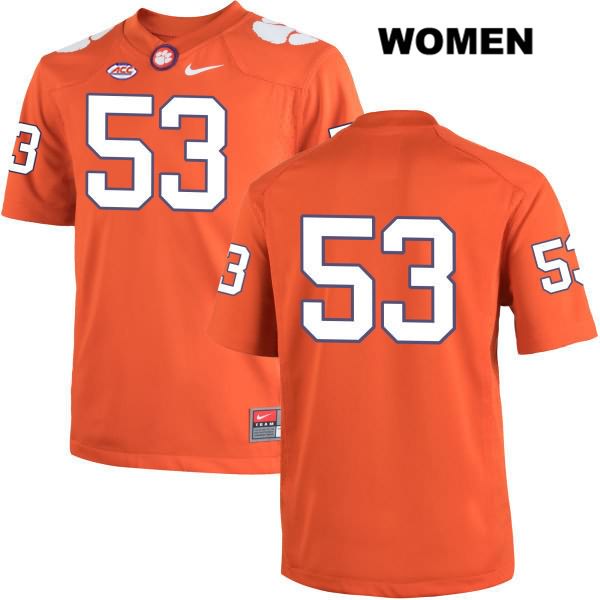 Women's Clemson Tigers #53 Regan Upshaw Stitched Orange Authentic Nike No Name NCAA College Football Jersey NPR7046QV